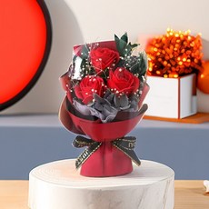 永生花 玫瑰玻璃罩擺件 創意高檔禮物 送女友 情人節禮物 玻璃罩擺件, C1-3【單花束】