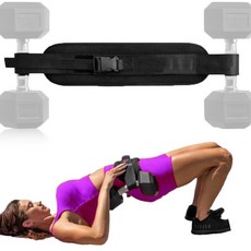 健身負重帶 深蹲臀橋臀推啞鈴負重訓練腰帶, 黑色, 1個