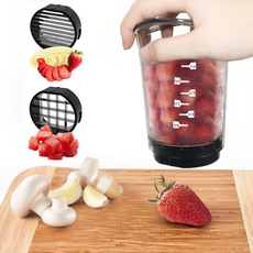 Gaayou 마늘 슬라이서 과일 야채 슬라이서 마늘컷 세절기 눌러꾹 슬라이서 휴대용 핸드 커터 주방 가제트, 반투명, 1세트