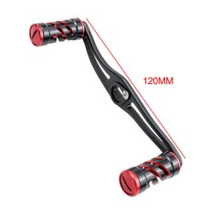 EKfan S/D 釣具DIY配件 路亞手柄改裝 魚線輪金屬握丸搖把, 黑紅色120mm,8*5mm/D, 1個