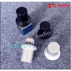 小白的生活工場 全鋁實心旋鈕 草帽型30MM 黑/銀 兩色可選, 1個, 黑色