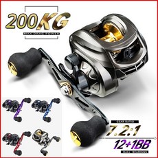 NEW UP 200kg 最大阻力釣魚線輪 AK2000 7.2:1 高速拋餌線輪帶磁力剎車, Ai2000 黑色,右手
