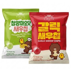 피뉴트 새우칩 갈릭 90g+청양마요 90g 반반세트, 8개, 90g