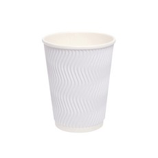 3중 단열 리플컵 화이트 12oz 390ml 500개입 핫 아이스 겸용 카페 테이크아웃 웨이브 종이컵, 1개