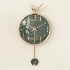 하루아홈 무소음 골드버드 추시계 벽시계/당일출고, 그린