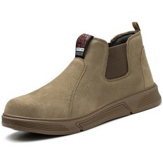 여름용 경량 남성용 작업화 통기성 좋은 충격 방지 가죽 강철 앞코 미끄럼 방지 기능으로 안전한 착용감 제공 건설 현장 최적화