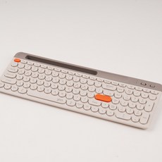 지클릭커 오피스프로 태블릿 멀티페어링 무소음 무선 블루투스 106 키보드, 제조사축, WK90B, 밀크카라멜 베이지