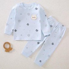 嬰幼兒純棉肩扣睡衣套裝