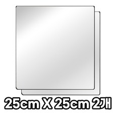 붙이는 아크릴 거울 벽걸이 부착식 무타공 설치 모서리 라운드형, 2개