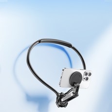 Omnexia 넥밴드형 휴대폰 거치대 1인칭 시점 자석 거치대 운동용 휴대폰 거치대, 1개, 검은색, G02