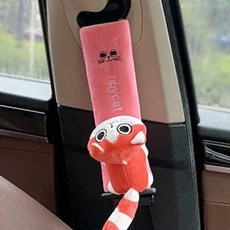 운전 중 벨트 고정용품 인형 귀여운 캐릭터 자동차 안전 벨트 커버 차량 용품, 여우 그레이, 1개