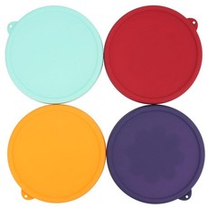 Kiicii Anchor Hocking 및 Pyrex 7202-PC 유리 그릇용 1컵 원형 실리콘 보관 커버 뚜껑 교체용(용기 미포함) (다크 블루) 2팩 366697, 4 Cup - 4 Pack - Mix