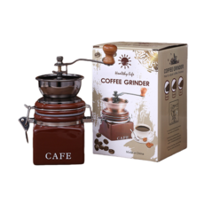 JODDA 핸드 커피 그라인더 커피 그라인더 핸드그라인더, 1개, 사각 도자기 캔, 500ml