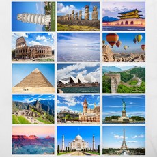 셀렌디자인 세계 명소 15선 엽서 세트 15매 1세트 zin+6663HE