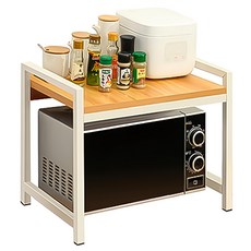 블럭마트 주방 전자렌지 선반 TYPE2, 화이트베이지, 1단