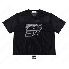 棒球球衣 97號美式寬鬆五分袖運動上衣