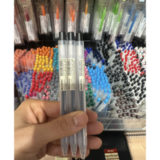 MUJI 무인양품 젤 잉크 볼펜 노크식 0.5mm, 3개, 검정