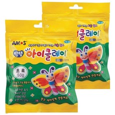 아모스 탱탱 아이클레이 파우치 2500, 초록, 50g, 2개