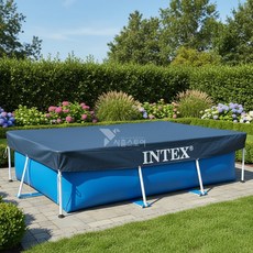 야외 간이수영장 이물질차단 덮개 펜션 유아풀장 직사각 커버 단독주택 마당 물놀이장 뚜껑, 1개