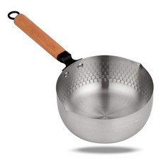 Yukihira 소스팬 유키히라 냄비 1.1L(1.2쿼트) 스테인리스 스틸 소스팬 팬 일본 우유 냄비 나무 손잡이 포함