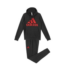 adidas 愛迪達 LOGO印花連帽長袖衛衣+運動長褲+立體口罩套裝