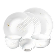 코렐 원형 2인 식기세트 9p, 스타게이징, 밥공기 2p + 국공기 2p + 앞접시 2p + 원형소접시 2p + 원형중접시, 1세트