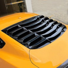 適用於福特野馬百葉窗改裝件15-21款Mustang改裝後車窗碳纖紋百葉窗, MMD款（亮黑款後擋風百葉）