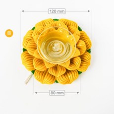 臺灣製大蓮花燈芯固定座-橙色 (9色可選) #萬年燈心#薰香座#供佛#供油燈#點燈供佛#佛燈油#油燈, 蓮花燈芯固定座〖大〗【黃】附燈芯, 1個