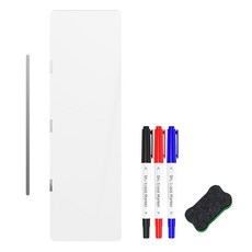 螢幕磁吸側邊留言板 磁性雙面白板貼, 空白款-贈送白板筆*3支+板擦+磁條)