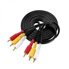 RCA 케이블 AV 골드 플레이트 노란색흰색빨간색 커넥터 3개 남성3개 남성 4.6피트1개, 10feet