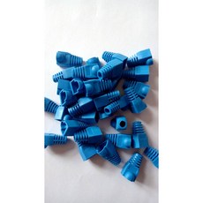 RJ-45 網路水晶頭護套 Cat5e/Cat6e 網路線接頭防塵保護套 多色可選 100入, 1個, 藍色