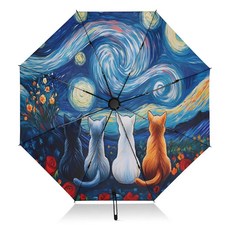 자동 접이식 우산 방풍 강력함 자외선 차단 컴팩트 블랙 캣 햇빛 비 여행 여성 남성용 Cats I14284 단일 사이즈 MNSRUU 140030 8913532502, Cats I11929 MNSRUU 140030 891