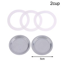 4 개/대 알루미늄 필터 모카 포트 커피 병 교체품 1/2/3/6/9/12 커피 컵 3 실리콘 가스켓과 호환 가능, 2 cup