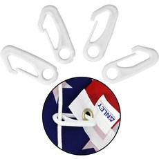 Anley 4 PCS 헤비 듀티 깃대 스냅 후크 클립 - 부착 액세서리 그로밋을 할야드 로프에 블랙, White