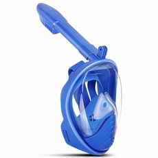 【A 優選】兒童潛水鏡浮潛三寶套裝：全乾式呼吸管、防霧面鏡，游泳裝備, 兒童款藍色（送耳塞）