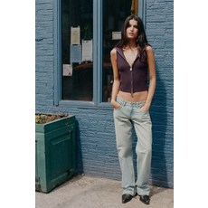 ZARA 자라 리브드 니트 탑 - 와인[6771119660]