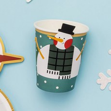 하늘풍선파티크리스마스 눈사람 파티컵 9oz 6p