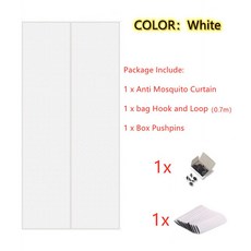 Summer Magnetic Screen Door Curtain Anti Mosquito Insect Fly Bug Screen Mesh Automatic Closing D, 140 x 240cm, White type 1