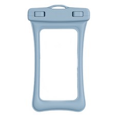 氣囊防撞透明觸控掛脖防水手機袋, 藍色, 1個