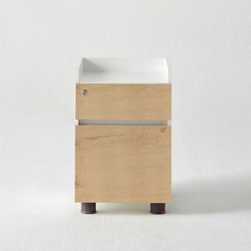 퍼스 2단 보조서랍장 책상서랍 정리함, 아카시아, 오크