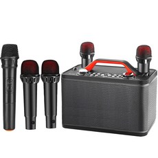 大聲公愛唱型無線式多功能行動音箱喇叭(三手持麥克風)台灣現貨/24小時出貨, 尊貴黑, BSMI:R36303 NCC : CCAH23LPB151T0