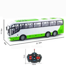 rc카 Rc 대형 전기 버스 무선 제어 자동차 투어 학교 모델 LED 기계 소년 장난감 크리스마스 선물, 04) green, green