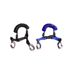 潛水相機手電筒專用伸縮鋼線失手繩：彈性鋼索QQ繩，水下攝影安全防丟必備, 藍色,彈簧扣, 1個