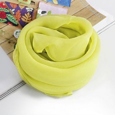 純色百搭大方巾素色文藝舞蹈絲巾韓版職業絲巾，70cm/90cm多尺寸可選，雪紡材質展現優雅氣質, 70*70cm螢光黃, 1個