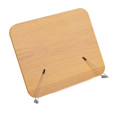 Honagu 책상 책 스탠드 독서 받침대 홀더 교과서 문서 요리책 음악책 태블릿 레시피에 맞게 각도 조절 가능 (옐로우 우드), 알루미늄 및 옐로우 우드