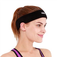 AOLIKES 運動髮帶, 2108毛巾頭帶-黑色, 1個