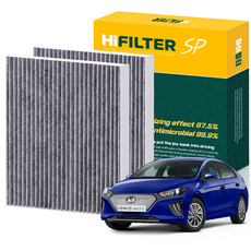 하이필터 현대 자동차 아이오닉 활성탄 에어컨필터, 2개, 더 뉴 아이오닉 EV (AE) HI-K011