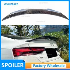 아우디 A5 S5 RS5 B9 2도어 스포트백 쿠페 컨버터블 PSM 스타일 카 스포일러 리얼 카본 파이버 트렁크 윙 17-23 호환, FRP 미도색