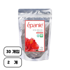 에빠니 유기농 히비스커스 레드크라운 허브차 삼각망 티백, 1.5g, 30개입, 2개