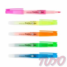 투요 라인플러스 형광펜 형광라이너 산뜻하고선명한칼라형광펜 소프트형광펜, 옐로우